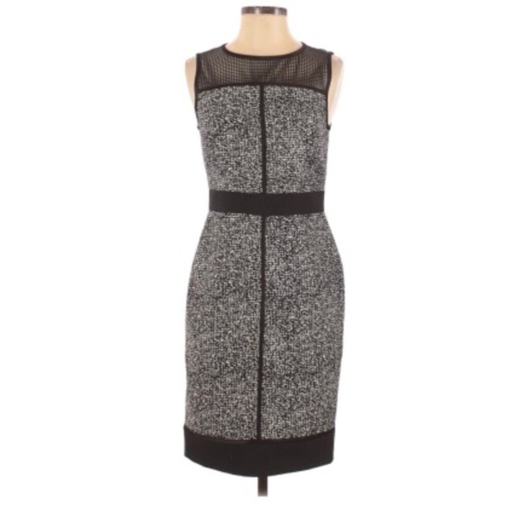 Ann Taylor Faux Leather Trim Perforated Dress.